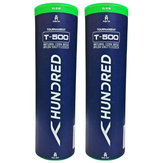 Hundred T-500 Badminton Shuttlecock Set Of 2 Boxes
