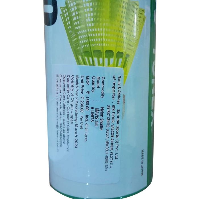 YONEX Mavis 350 | 2 Boxes -12 Nylon Shuttlecock|Green cap