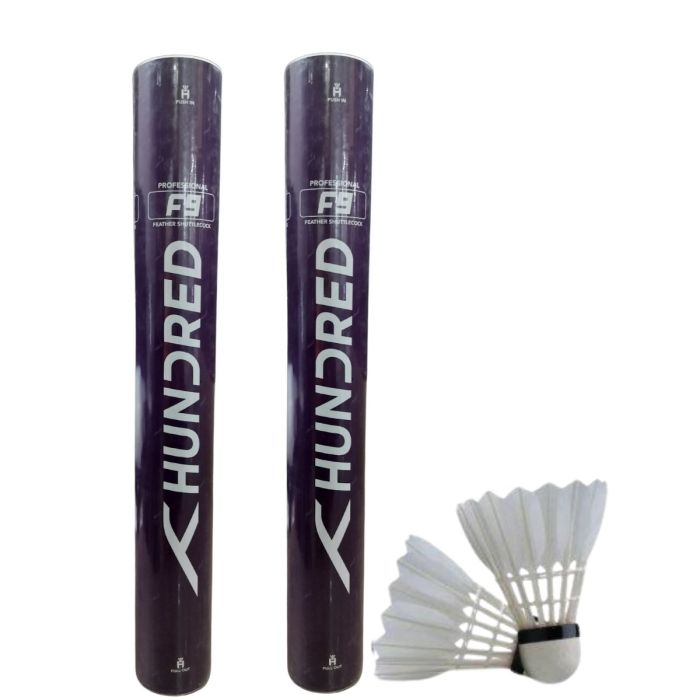 Hundred F9 Feather Shuttlecock Set Of 2 Boxes