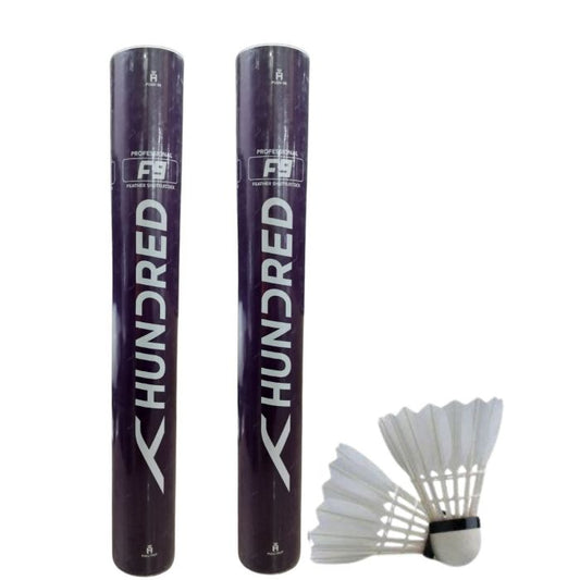 Hundred F9 Feather Shuttlecock Set Of 2 Boxes