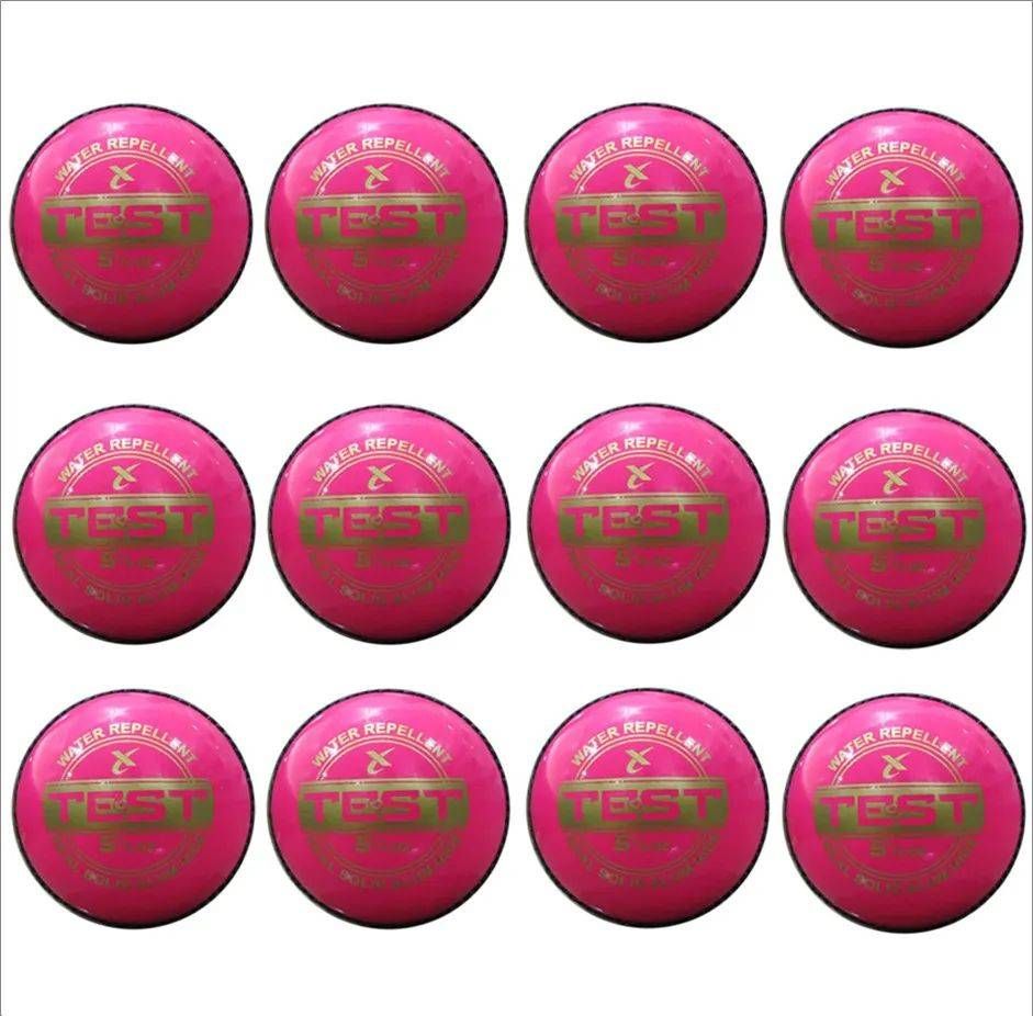 Thrax Test Pink Leather Cricket Ball Set of 12