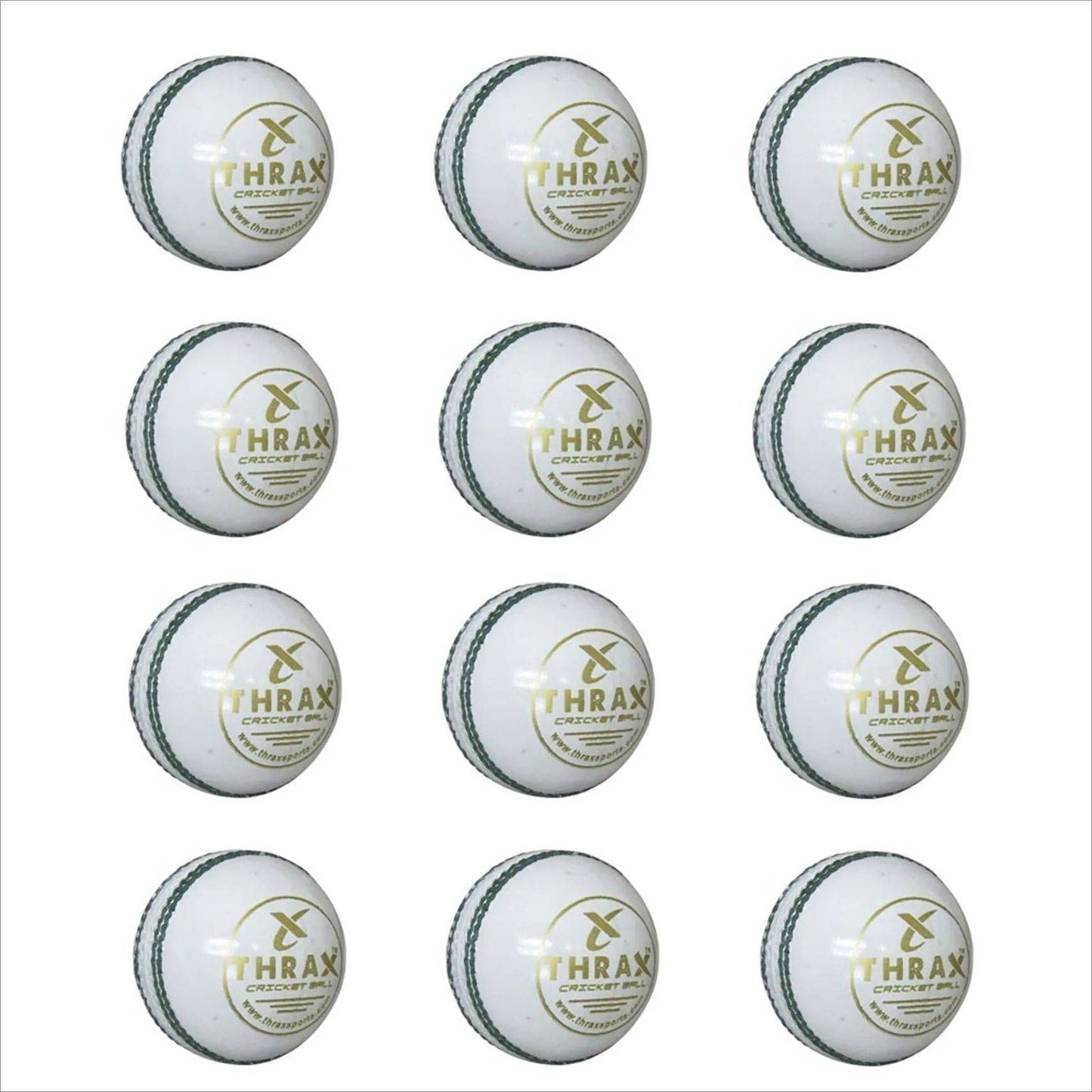 Thrax Super Club White Cricket Ball (Set of 12)