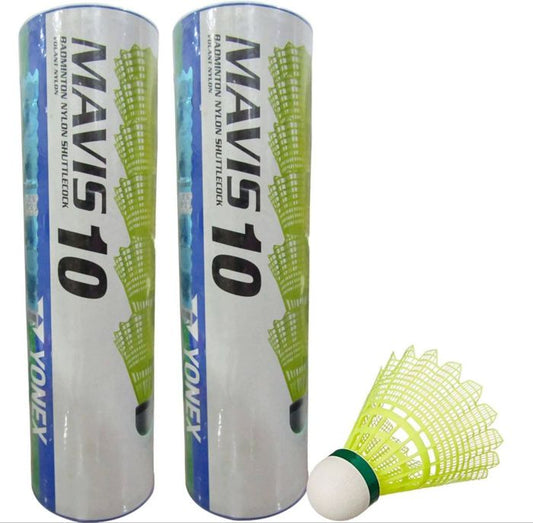 YONEX Mavis 10 | 2 Boxes -12 Green Cap Nylon Shuttlecock