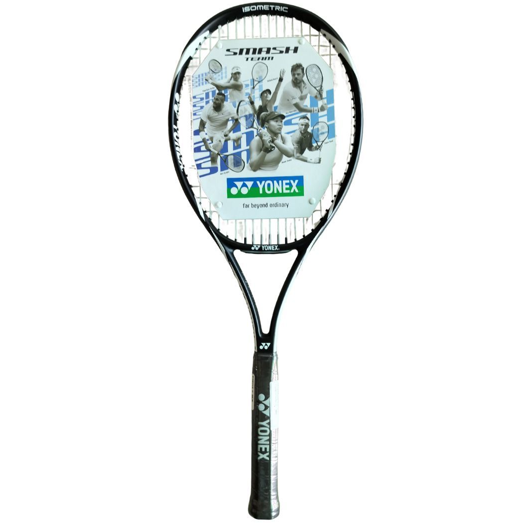Yonex Smash Team Strung Tennis Racquet Black and White